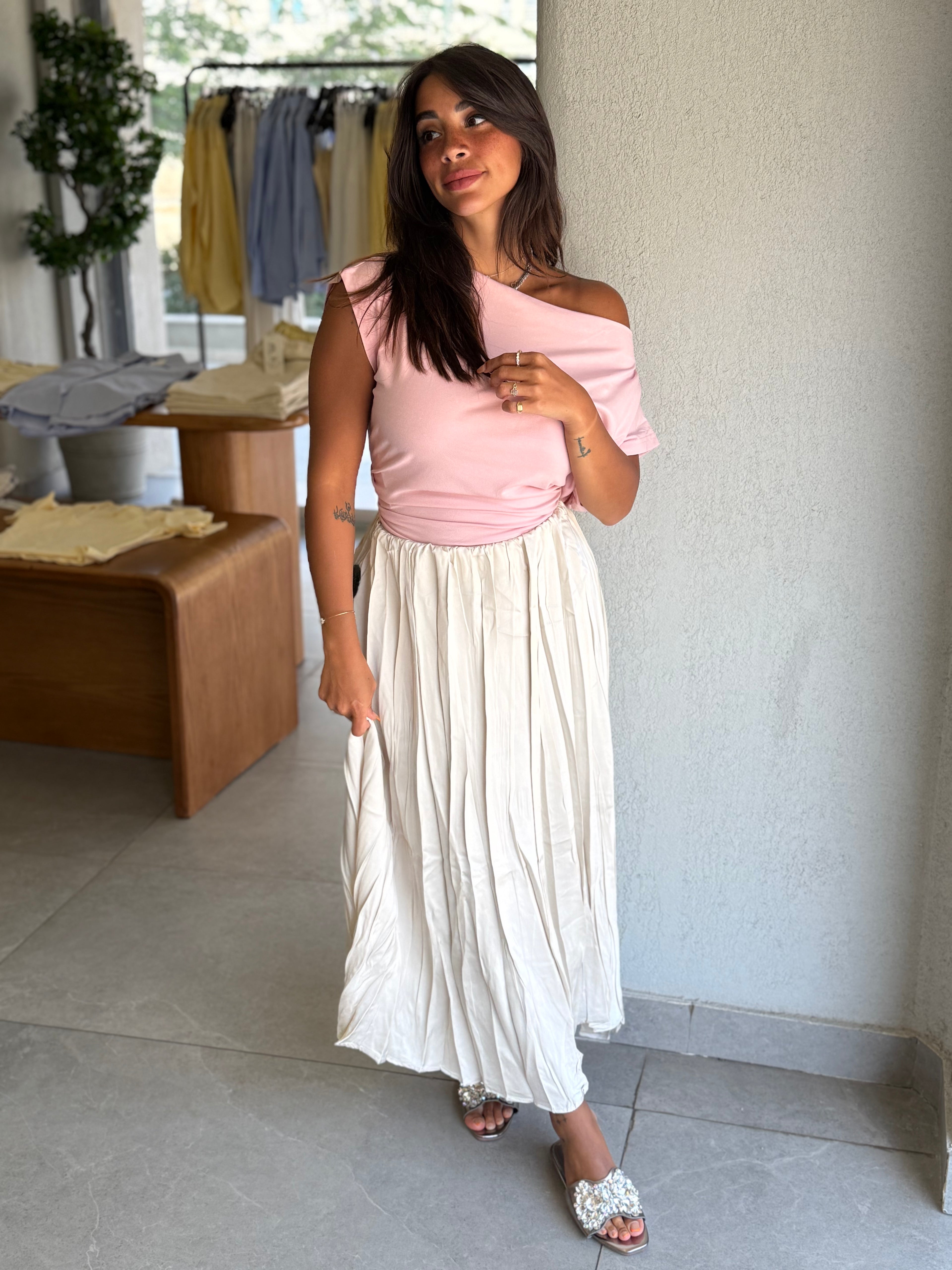 Crinkle Skirt - off-White