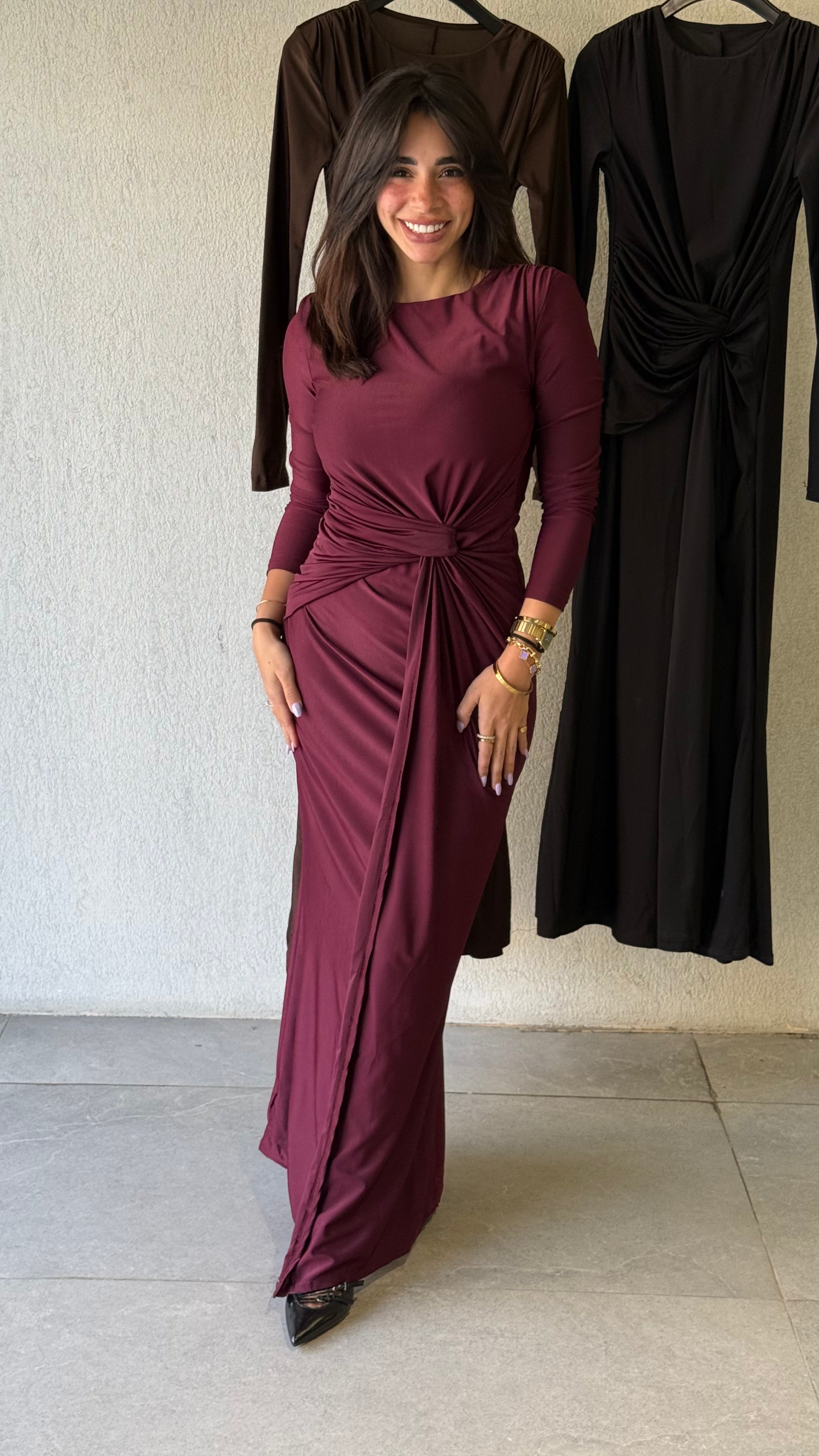 Azura Dress - Maroon
