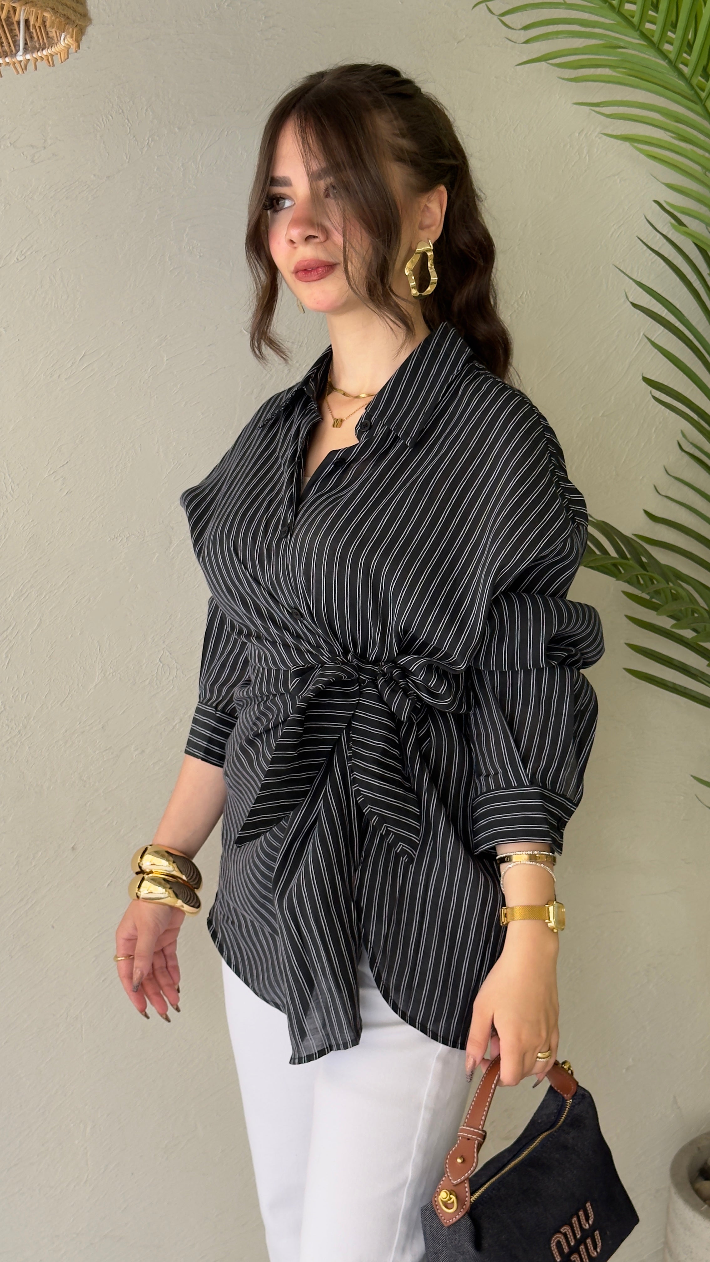 Tie Wrap Shirt -Black