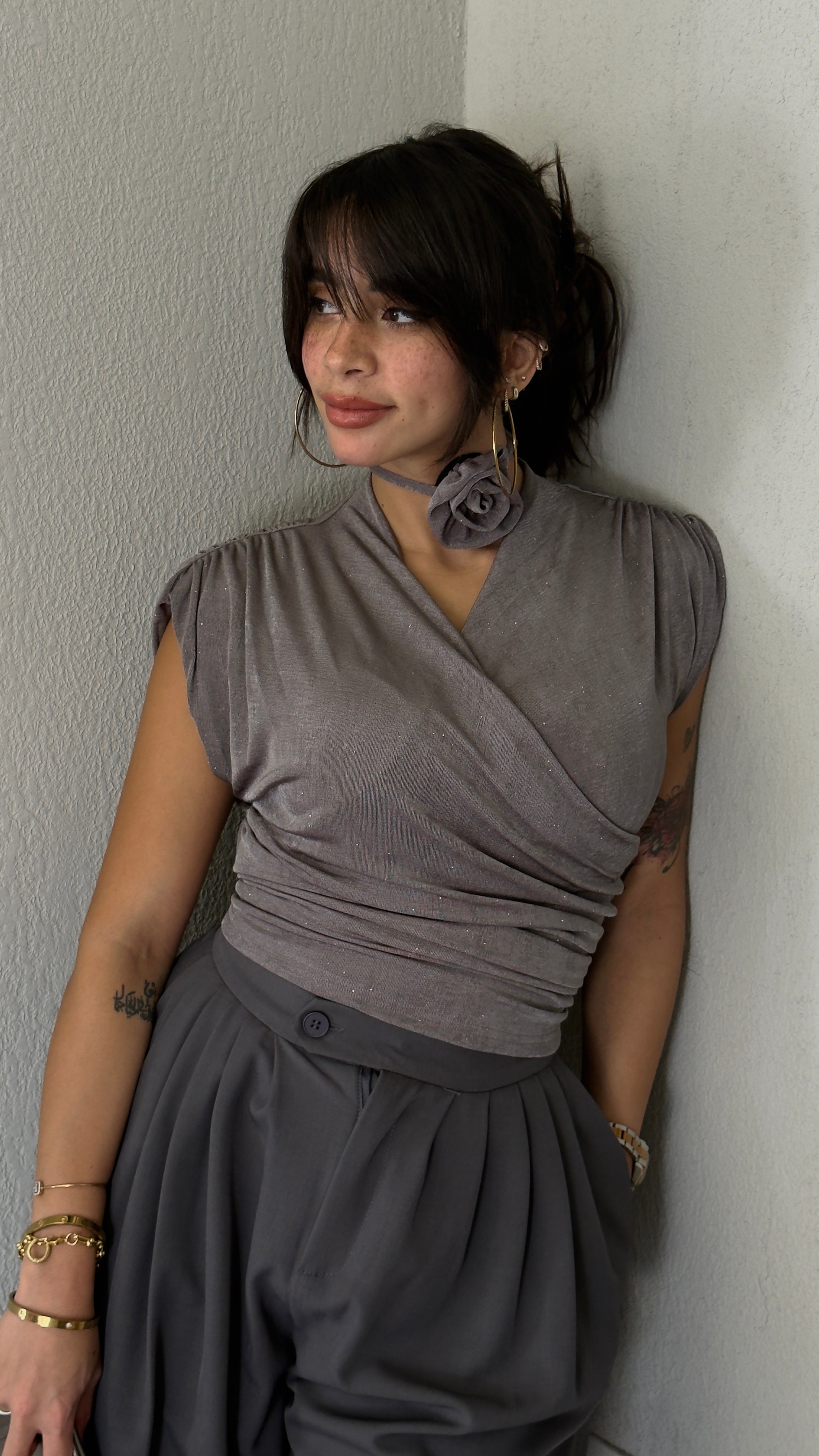 Glowy Top - Grey