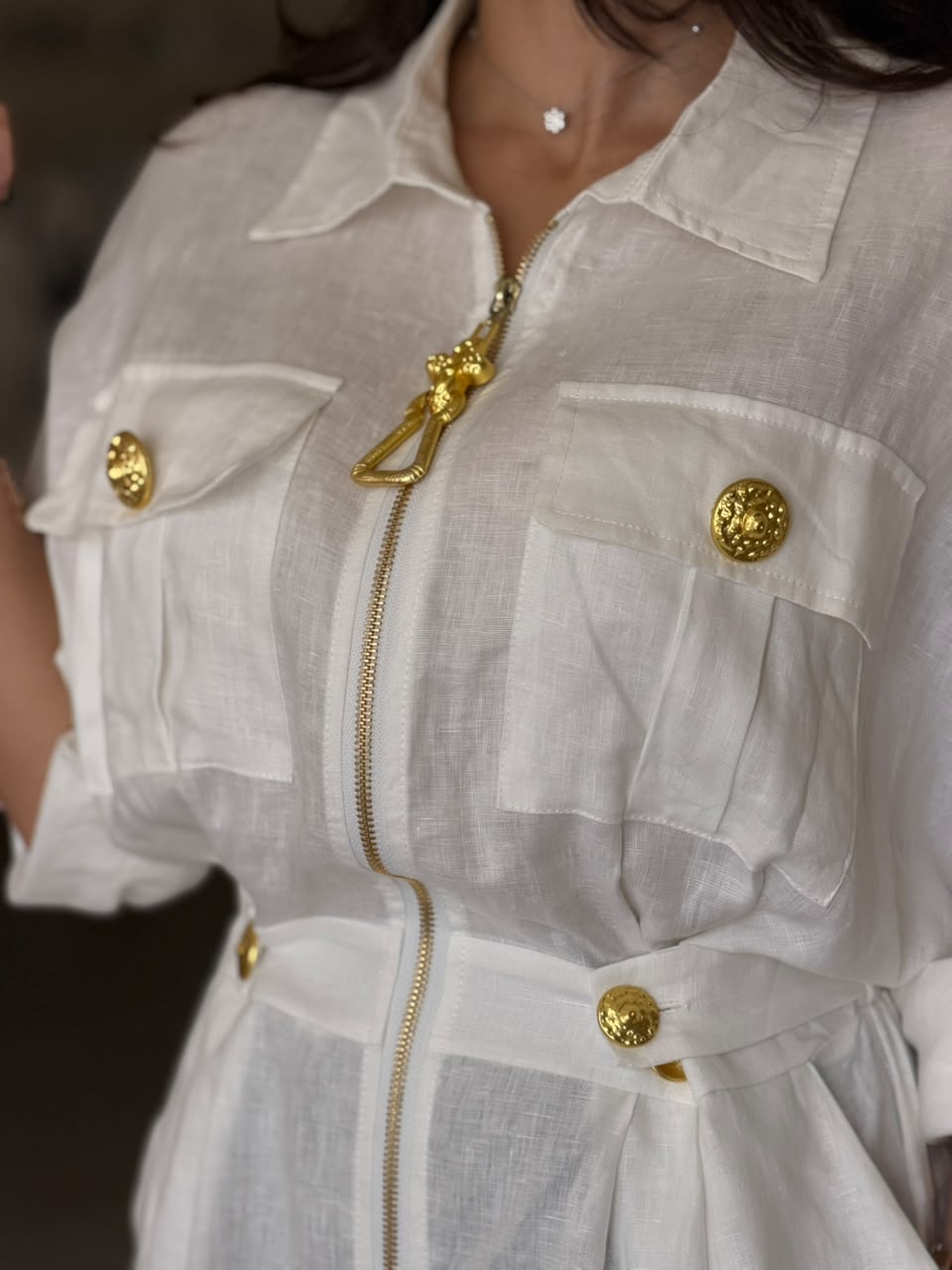 Linen Jumpsuit - white
