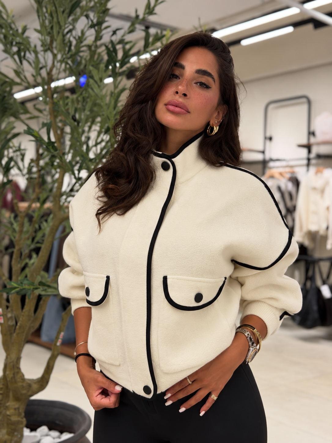 The Contrast Jacket - White