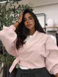 Trench Cropped Jacket - Powder Pink