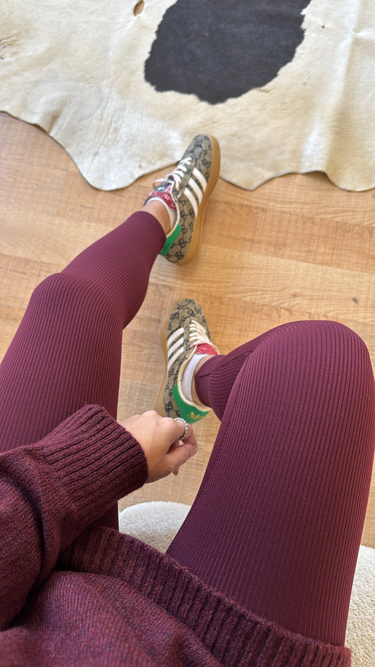 Fleece leggings - Burgundy