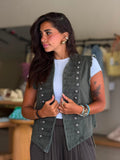 Denim vest - olive