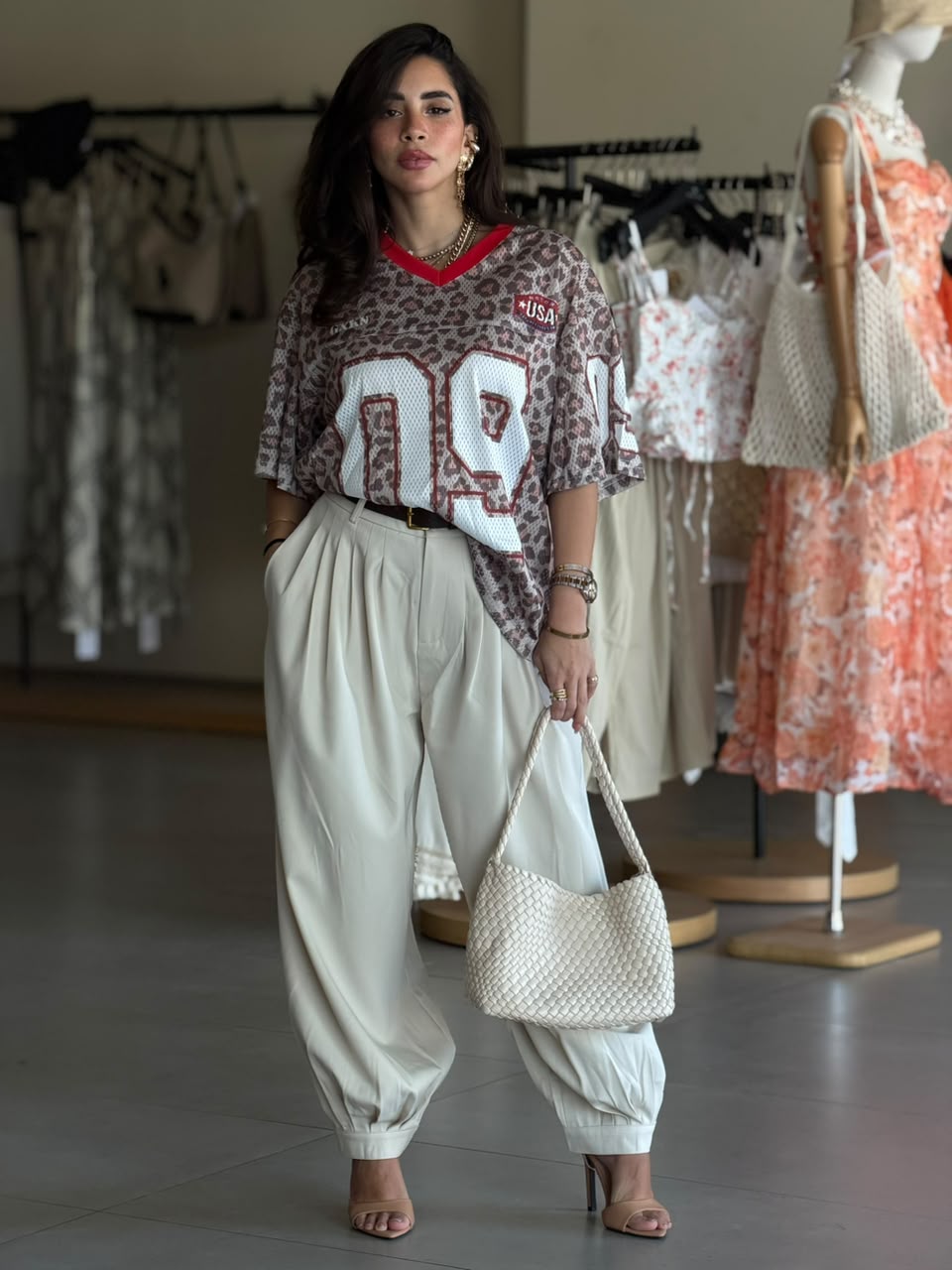 leopard print T-shirt