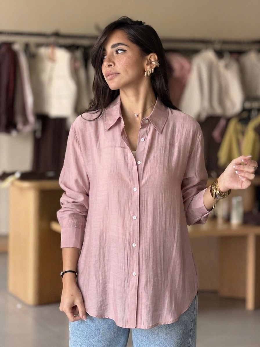 Linen Shirt - Pink