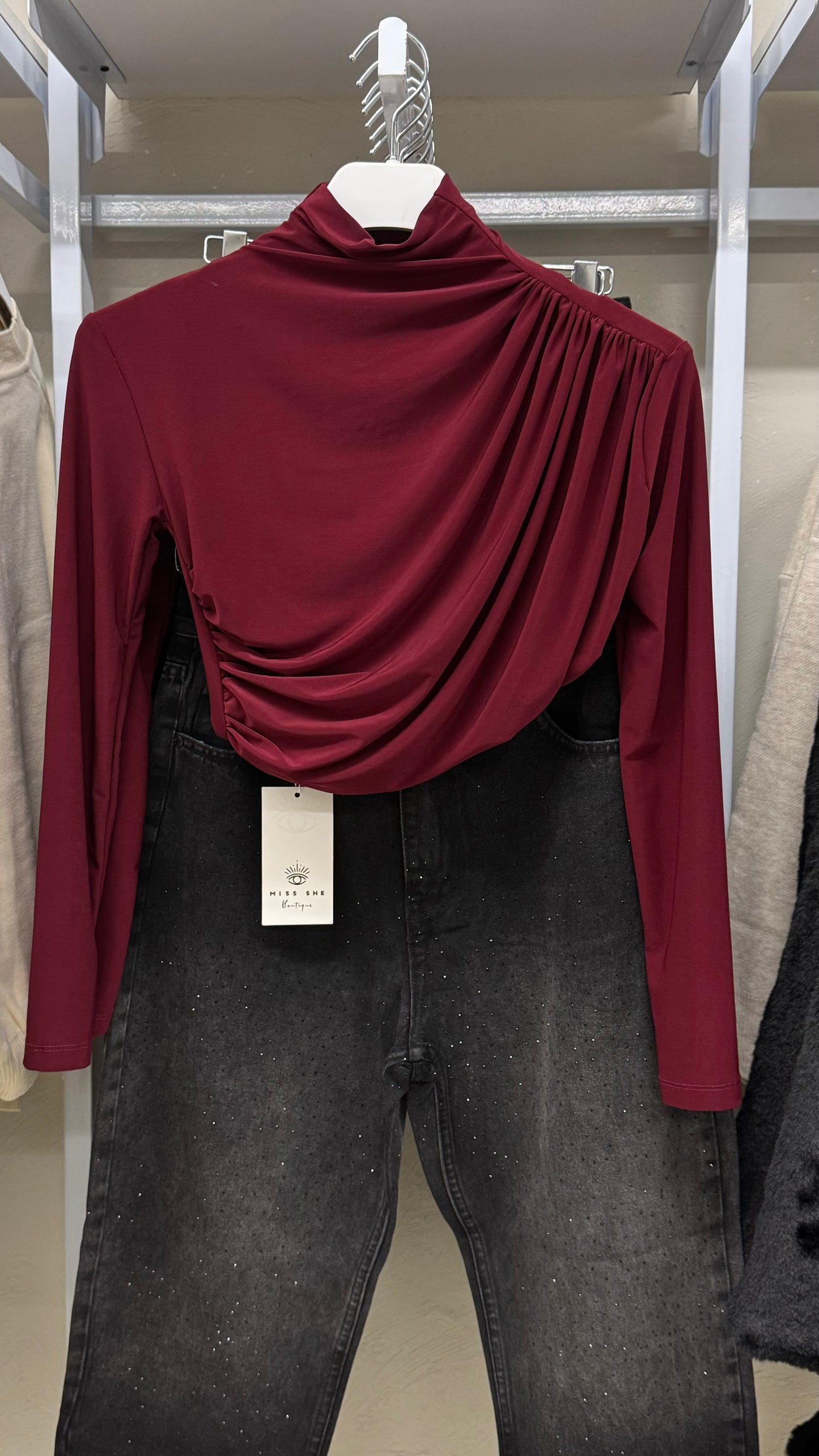 Drape Burgundy Top