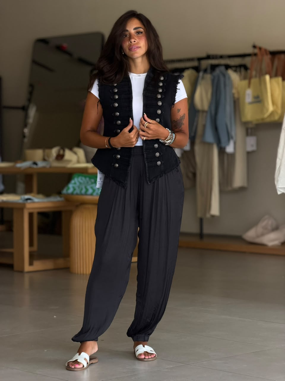 Satin Pants-black