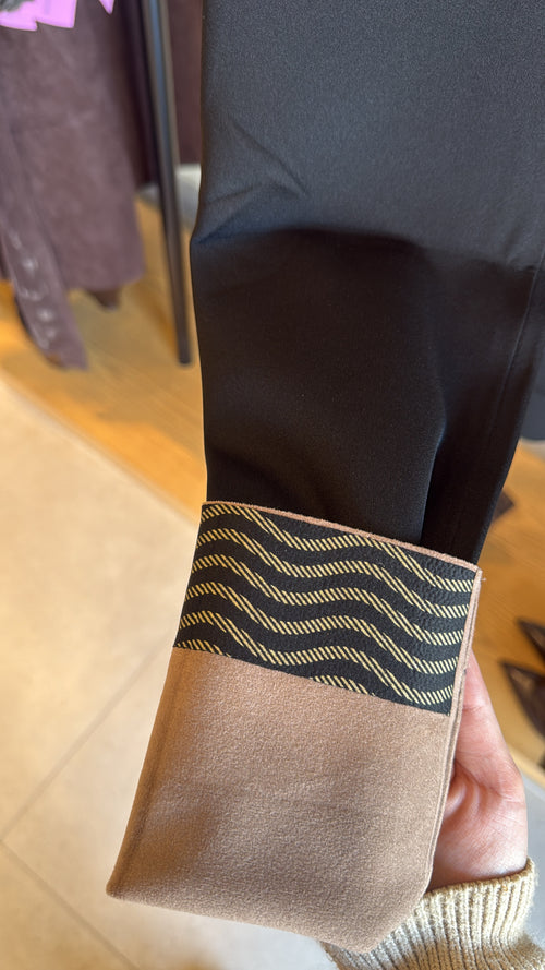 Fleeced high waisted leggings- Black