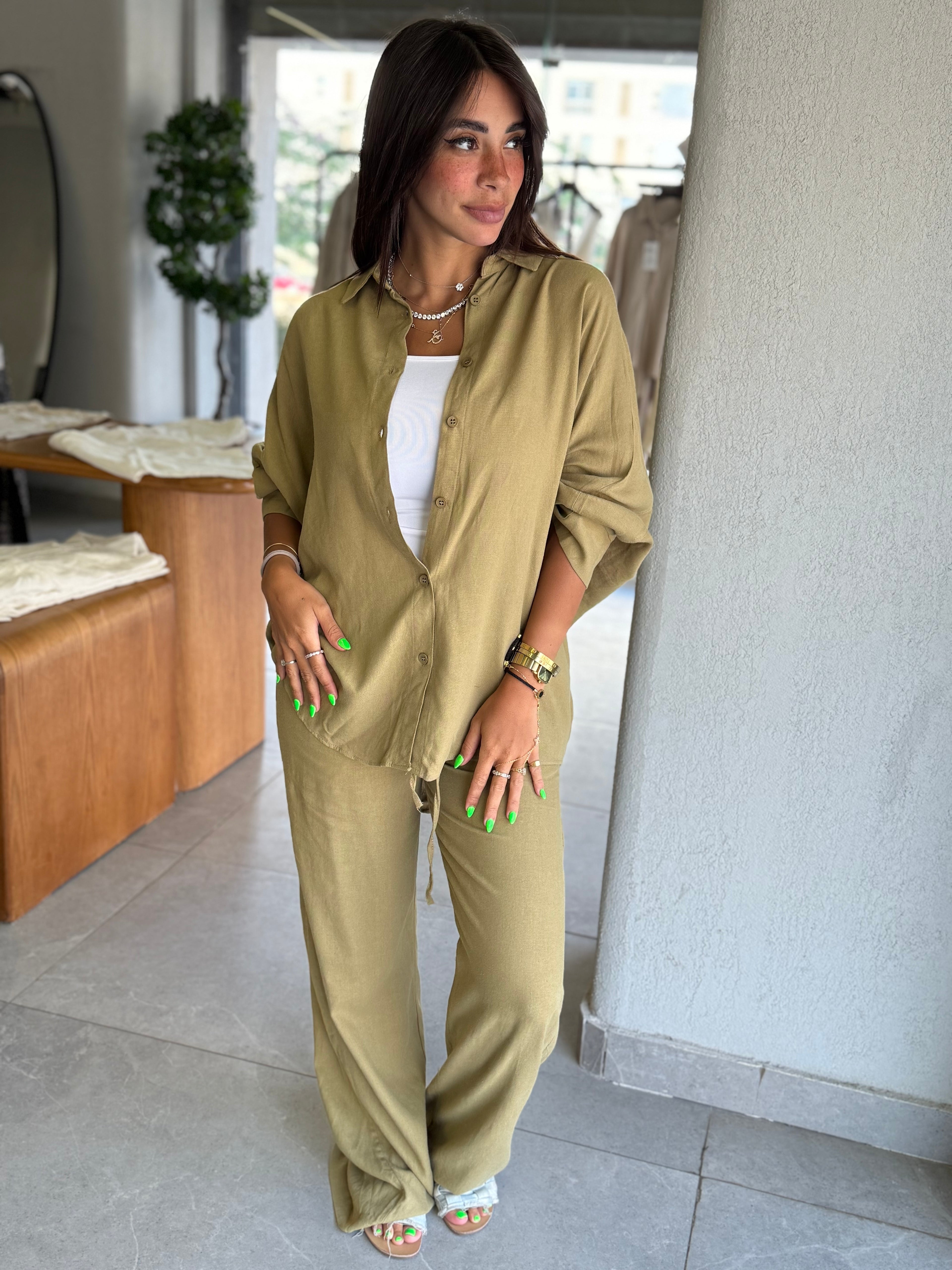 Linen Set - Olive