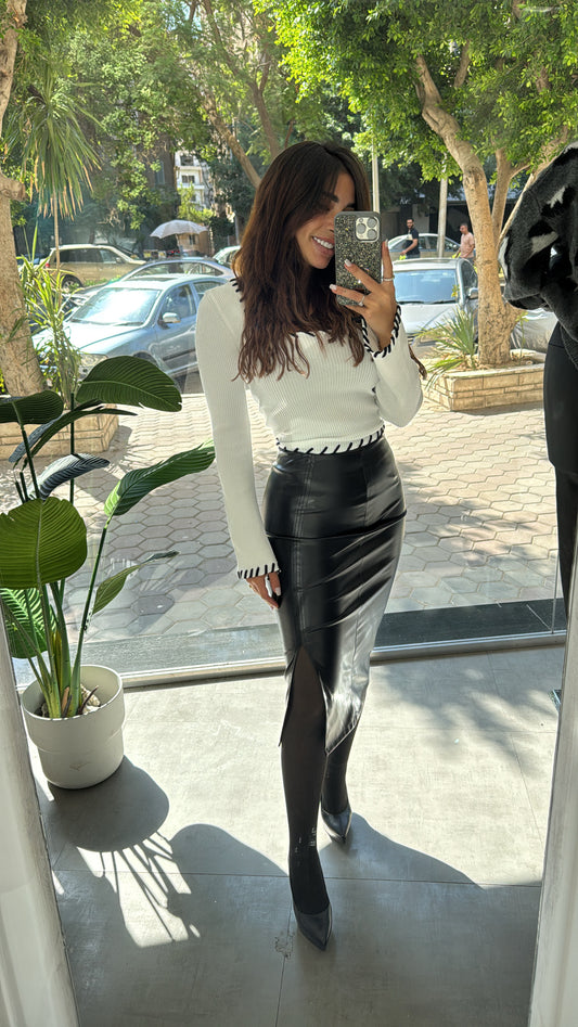 Midi Leather Skirt