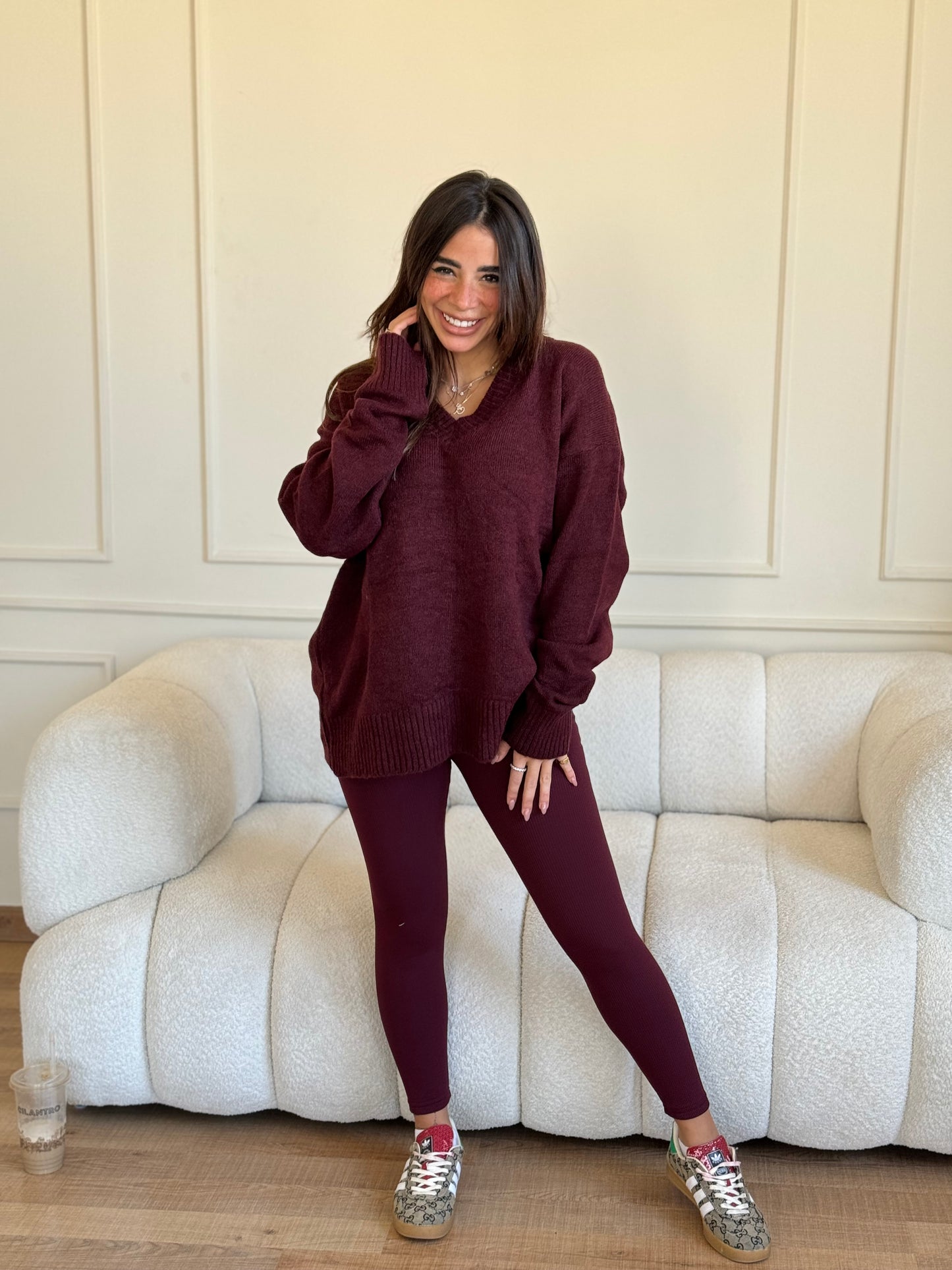 Fleece leggings - Burgundy