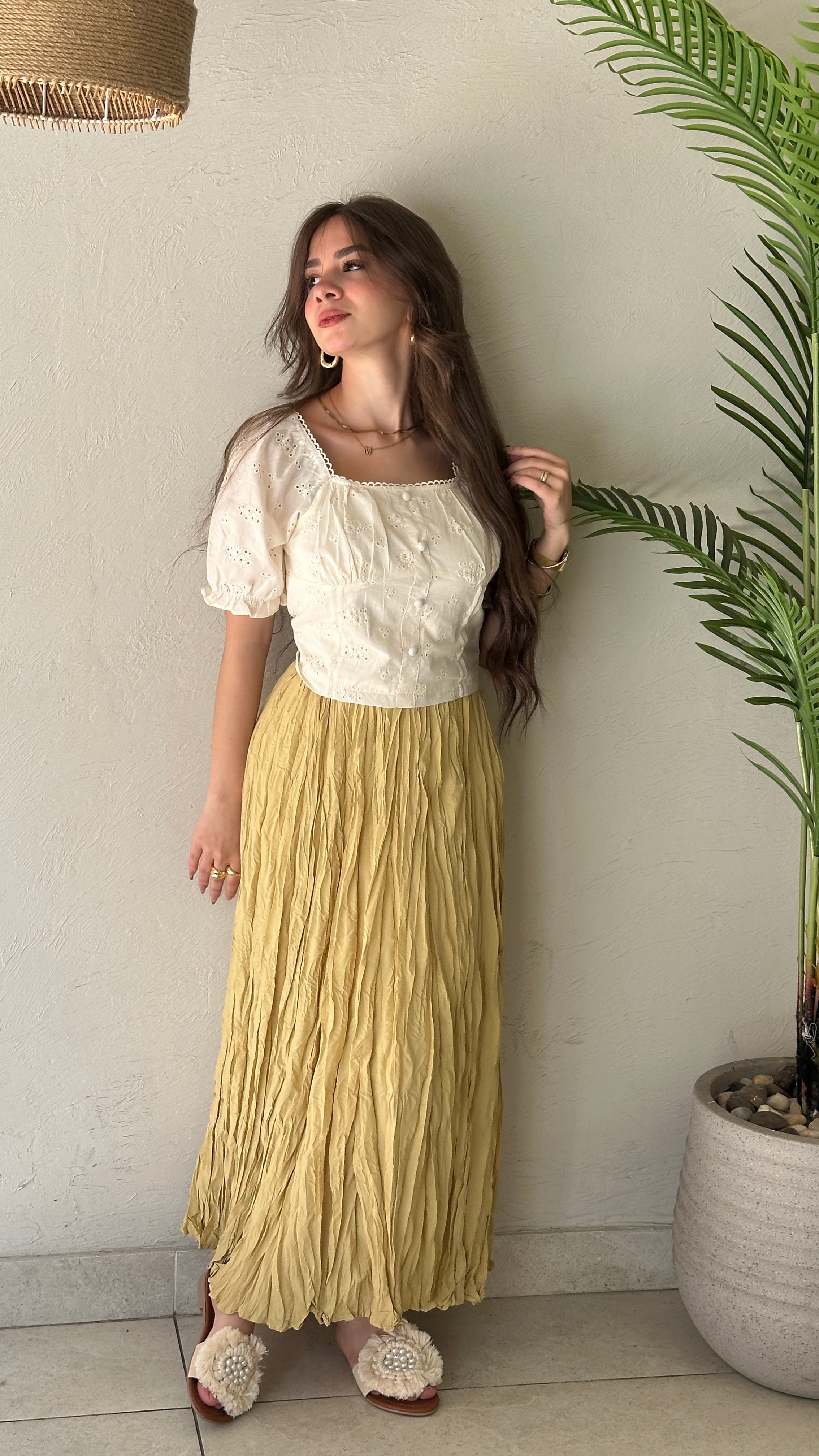 Deuxieme Classe Pleated Skirt - Yellow