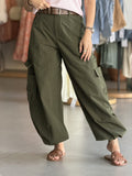 Cargo Wide-Leg Pants _ olive