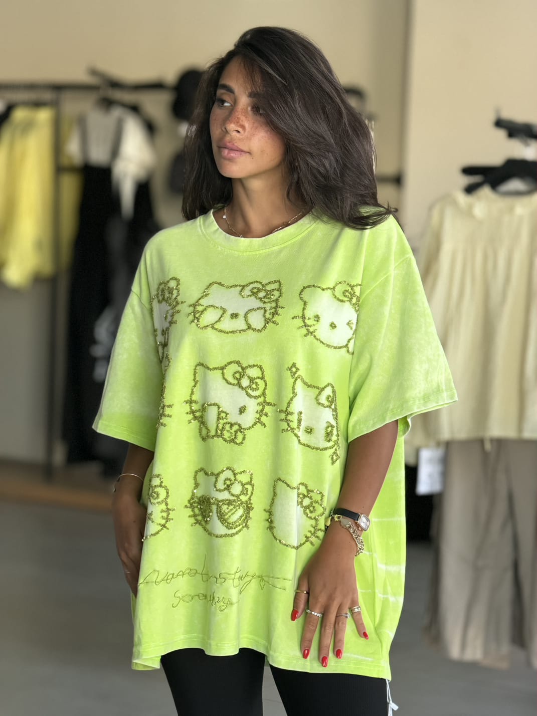 Kitty t-shirt _green