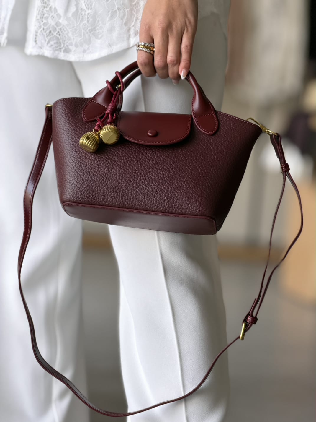 Mini burgundy bag