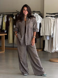 Stress denim set - brown