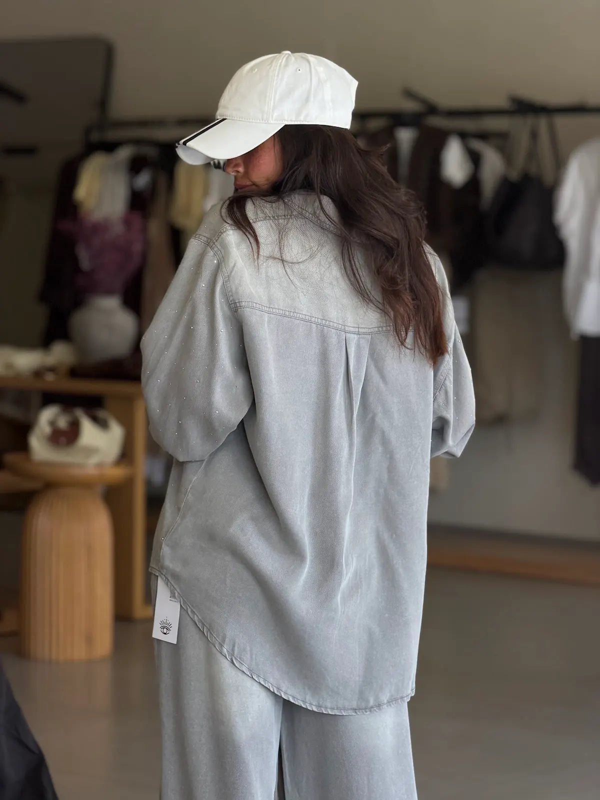 Stress denim set -Grey