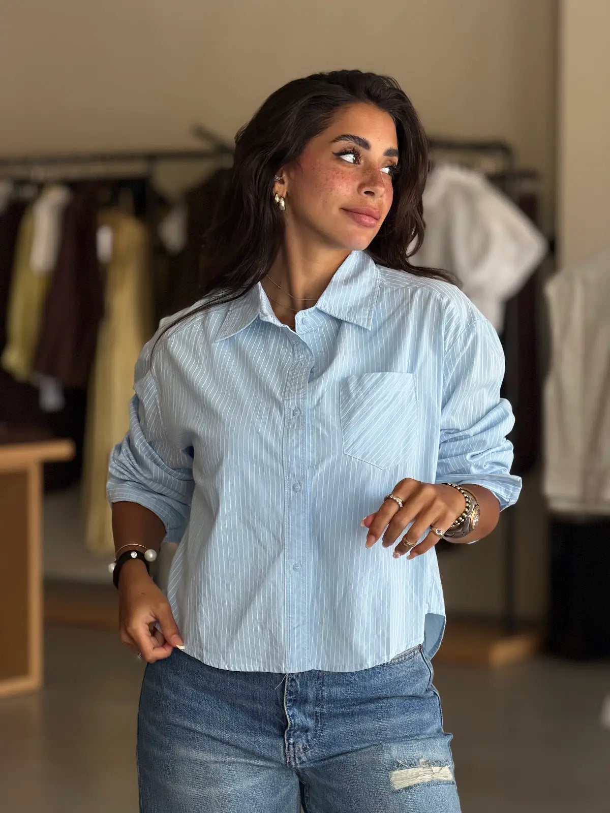 Stripped baby blue Shirt
