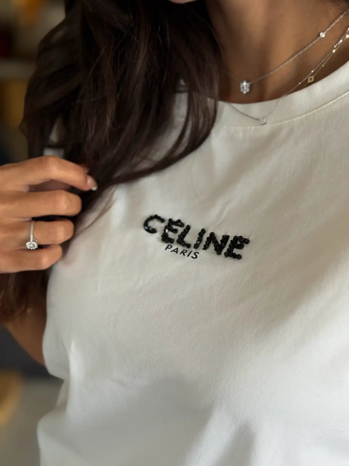 white celine top