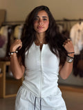 white ribbed top