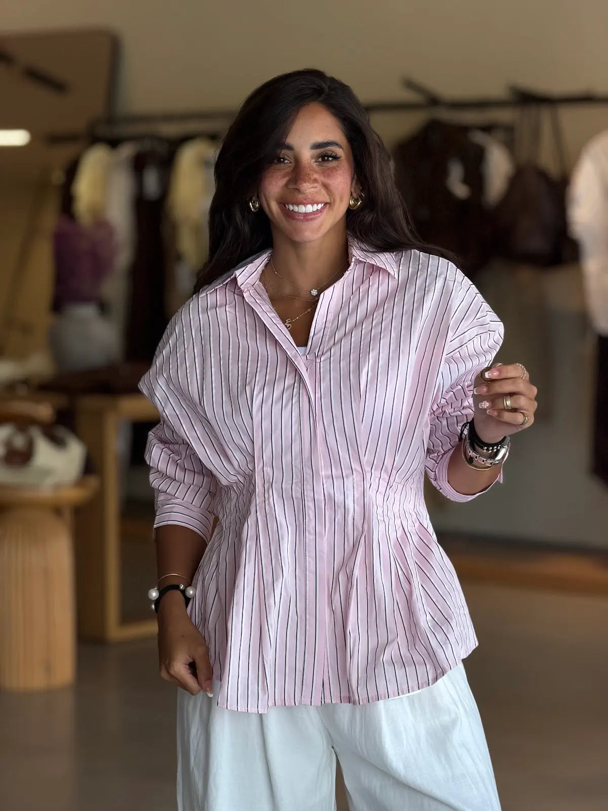 Mix Stripped Shirt -pink