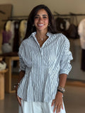 Mix Stripped Shirt -white