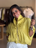 bright Lime green zip-front jacket
