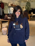 Fleeced puppy sweatshirt - Navy
