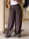Elegant Linen Pants- Brown