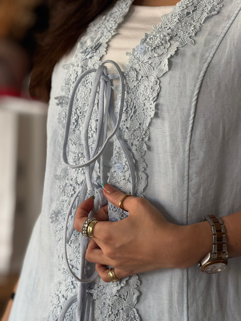 Flora Shirt -Baby Blue