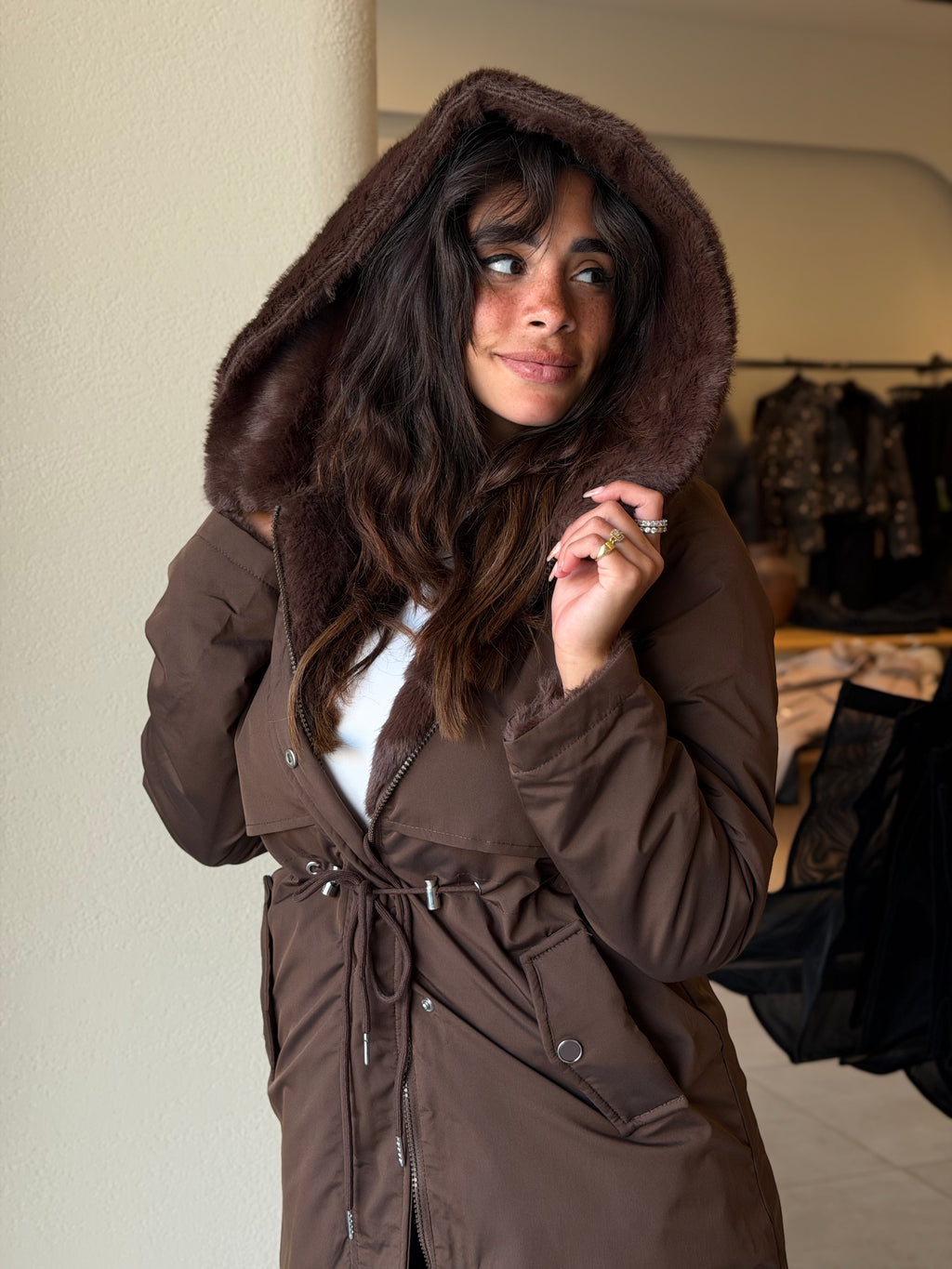 Coziness Parka Jacket - Brown