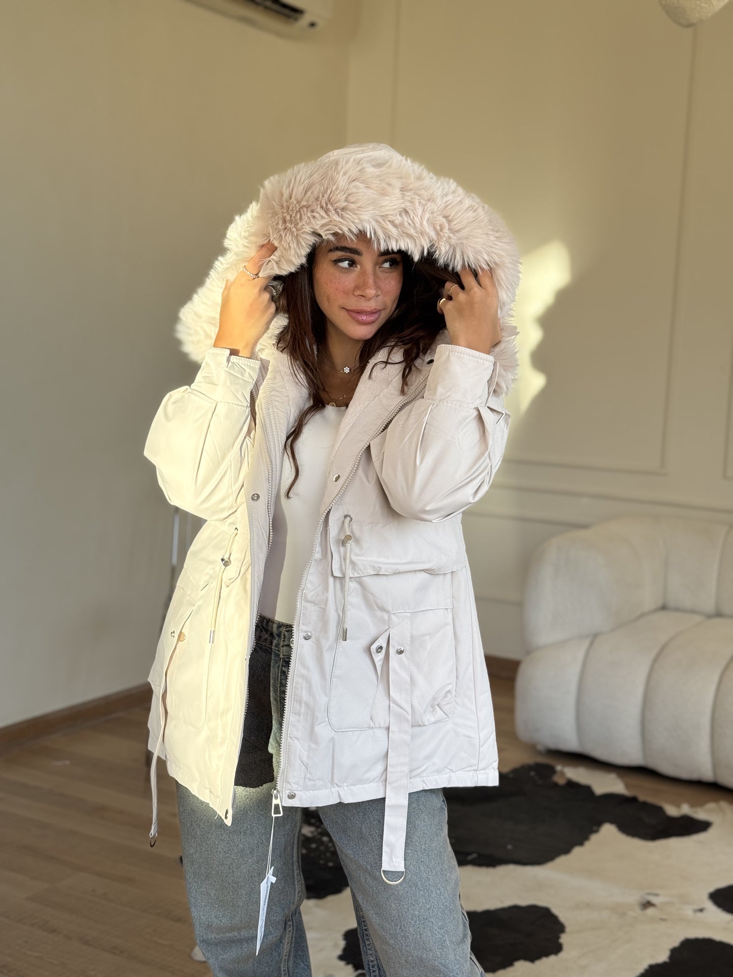 Snowflakes Jacket In Beige