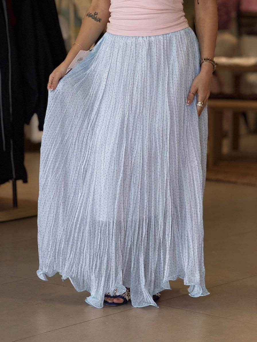 Polka dots skirt -Baby Blue