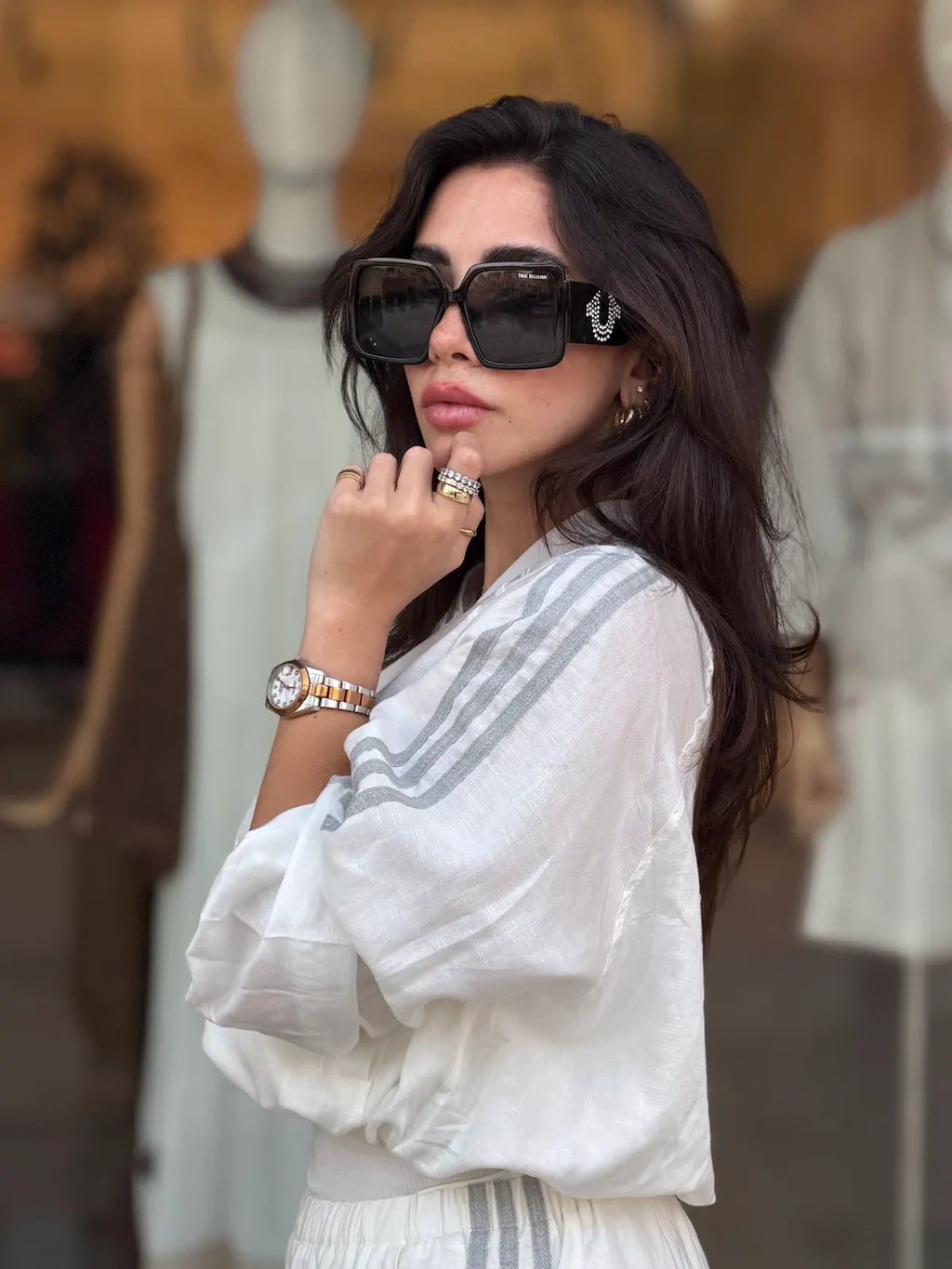 Stripped jacket -  White