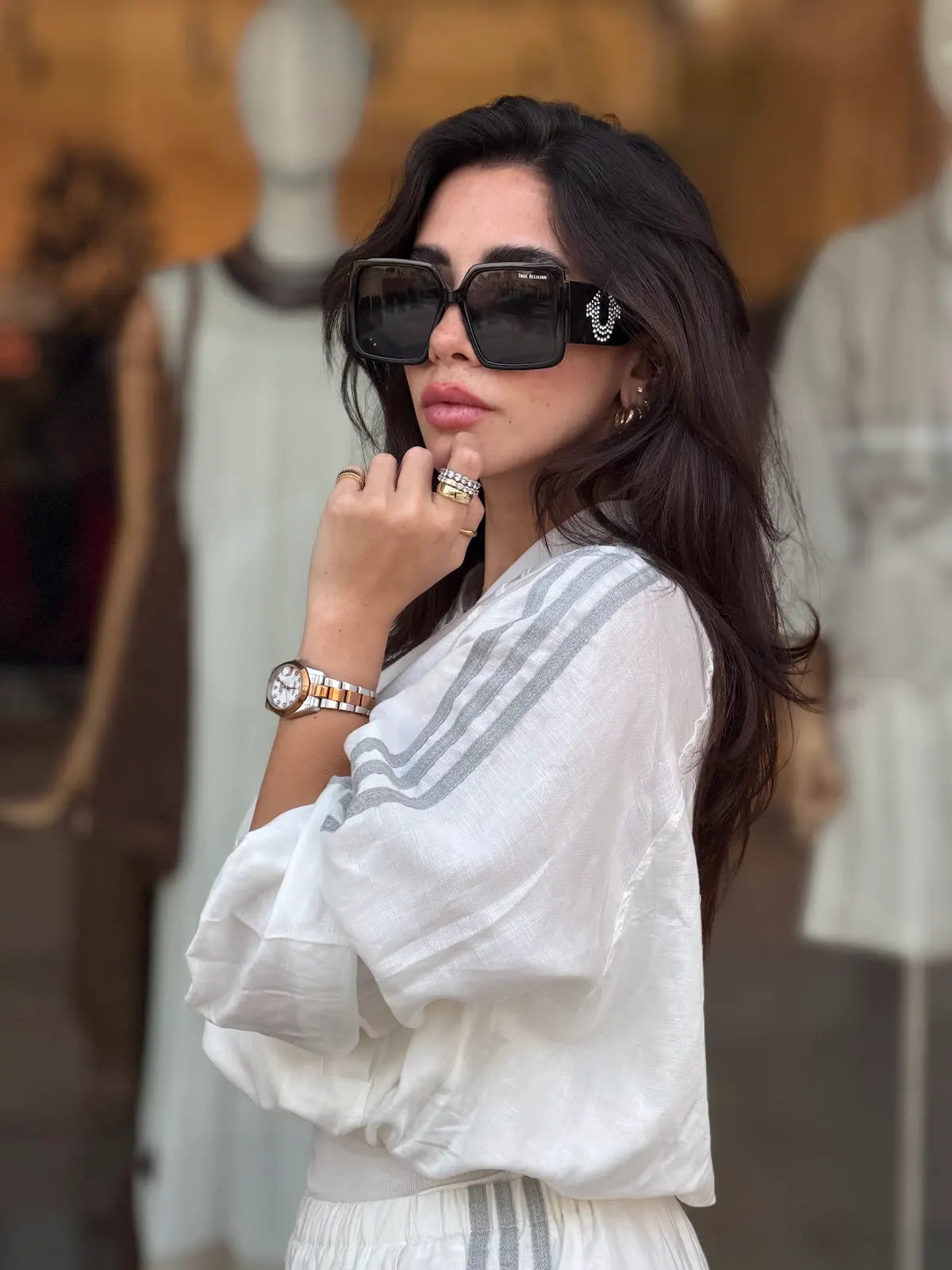 Stripped jacket -  White