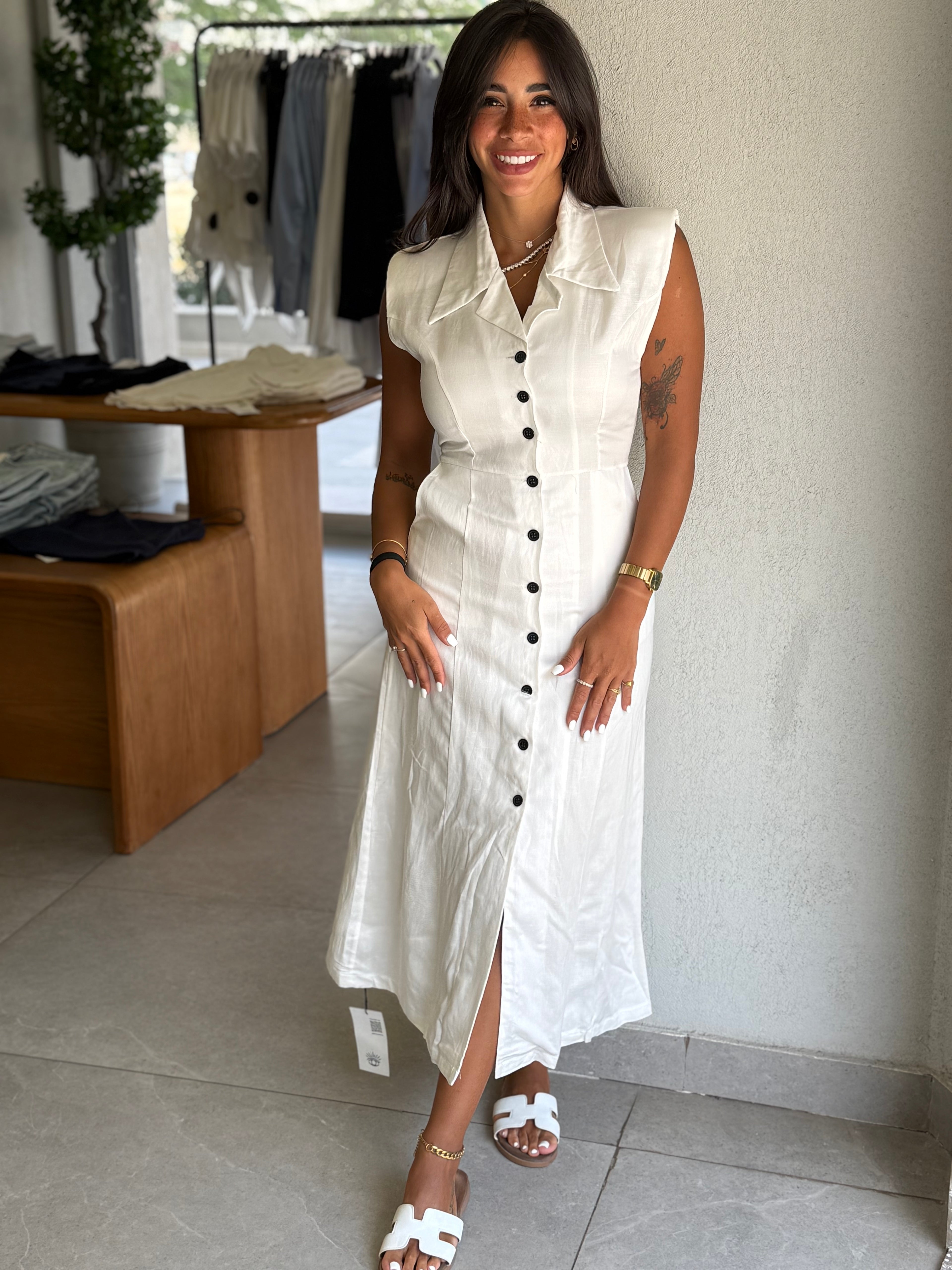 Linen Dress - White