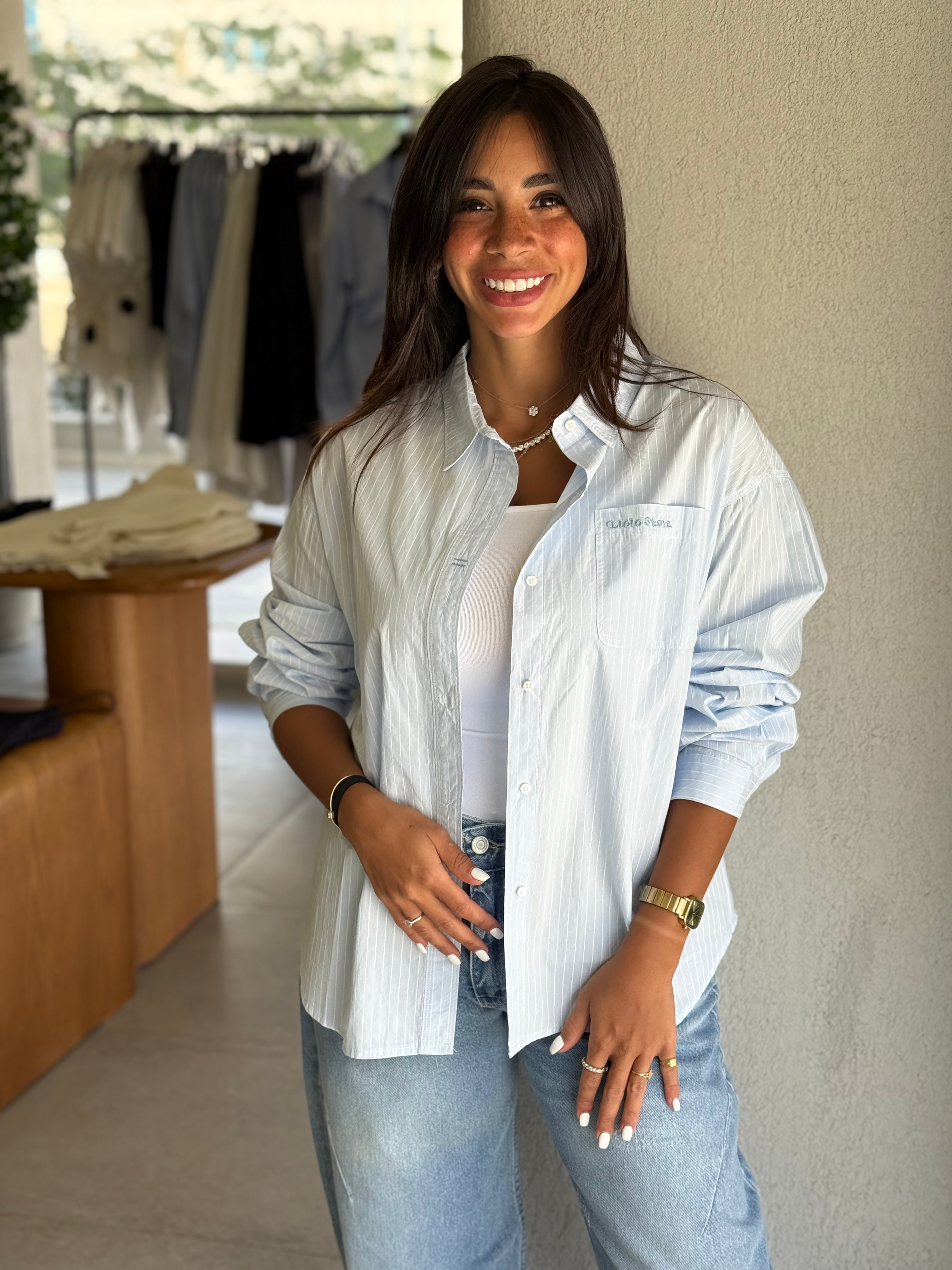 Stripy Shirt - Baby Blue