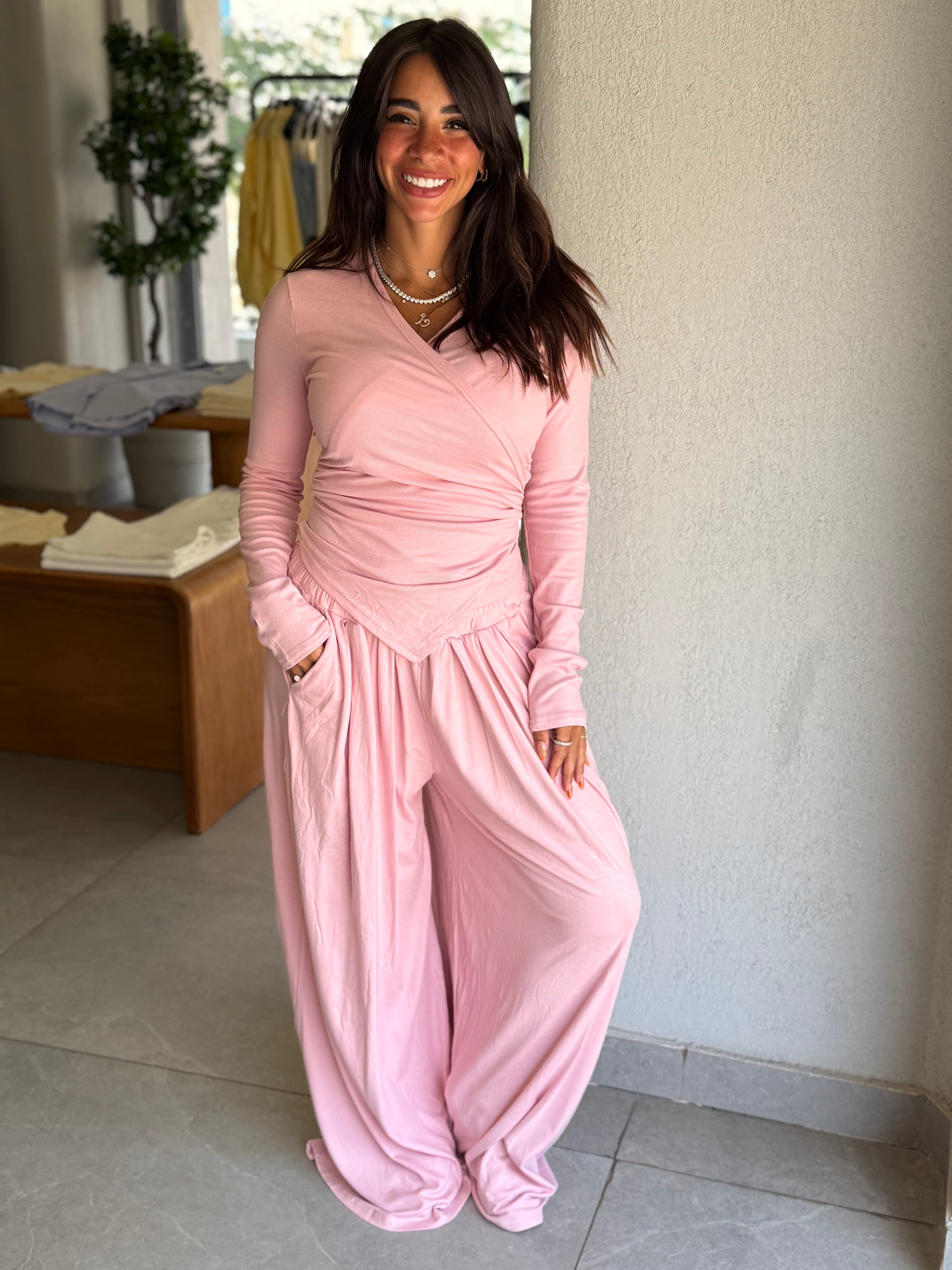 Matching Set Long Sleeves - Pink