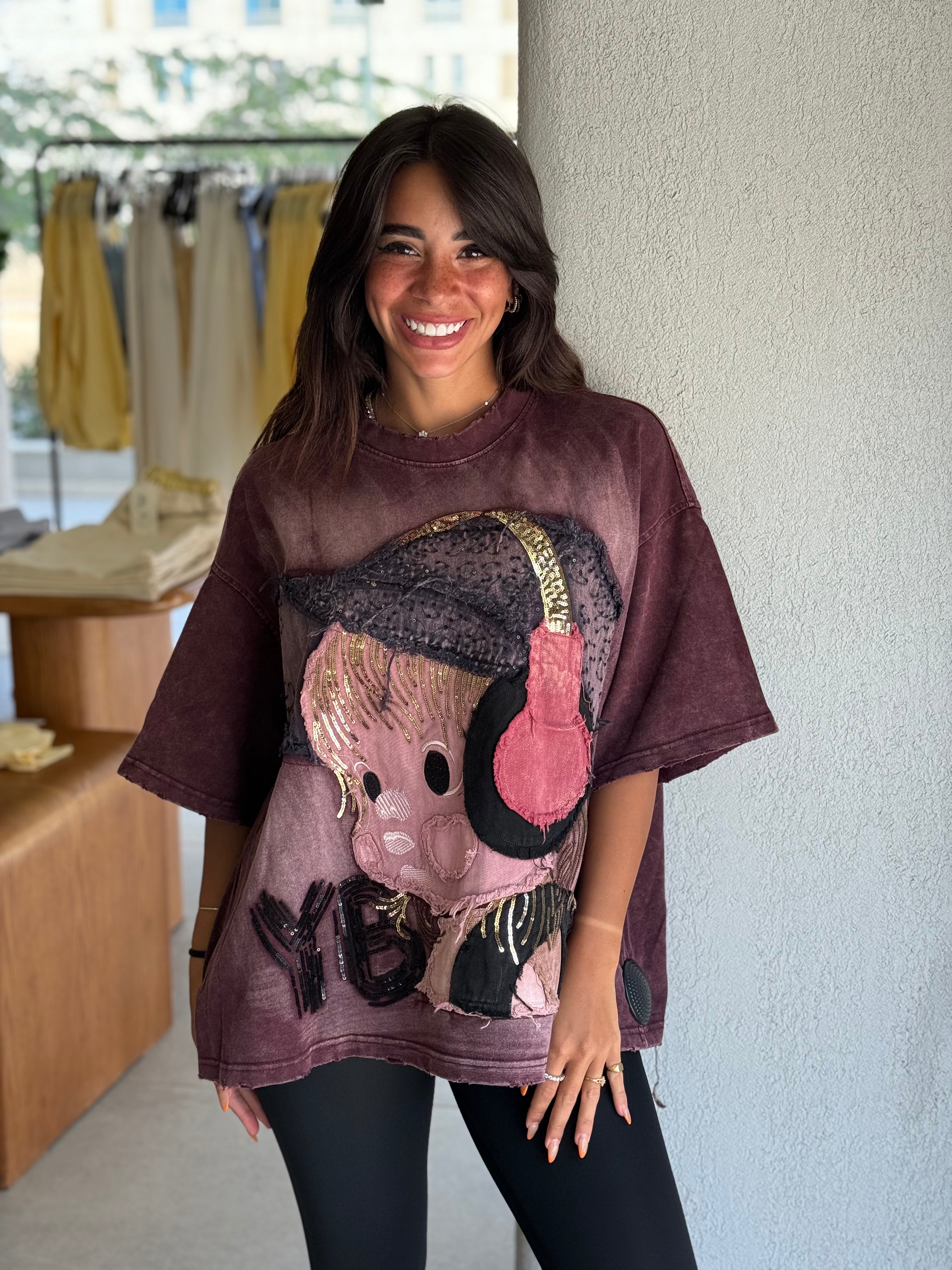 Lovely Music T- Shirt - Burgundy