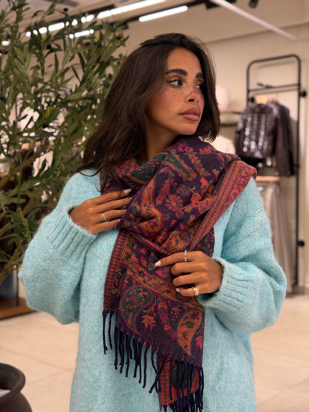 Fur Pullover - Aqua
