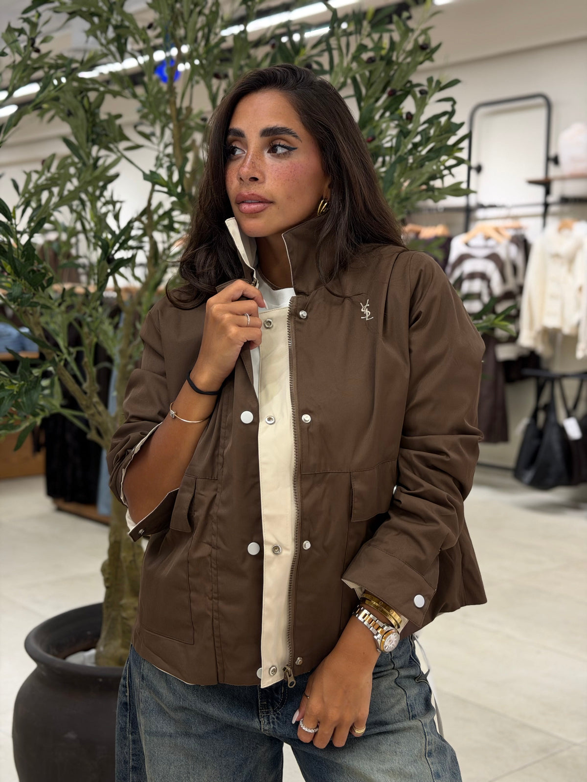 Double faced jacket - Brown
