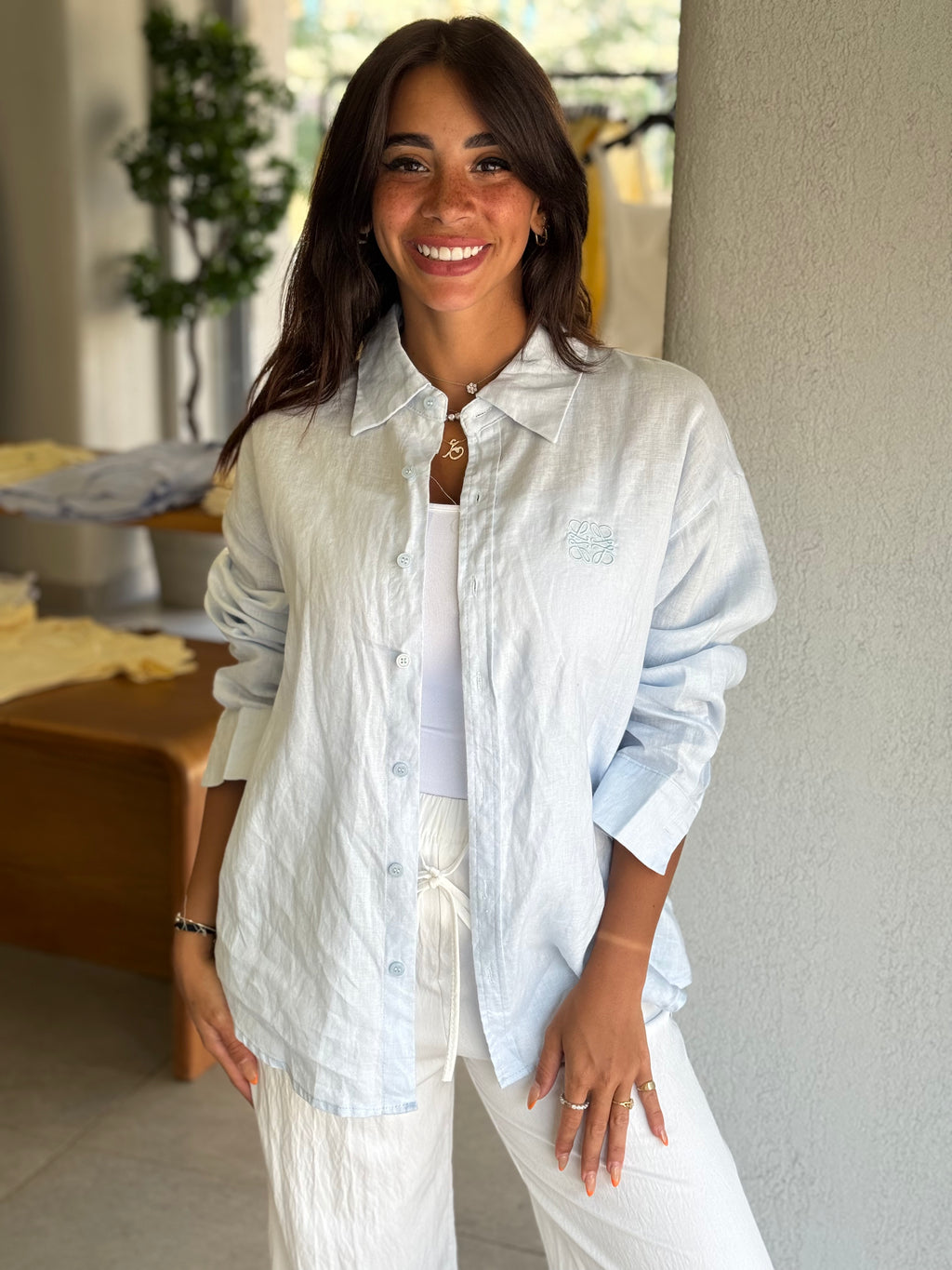 LOEWE linen shirt - BabyBlue