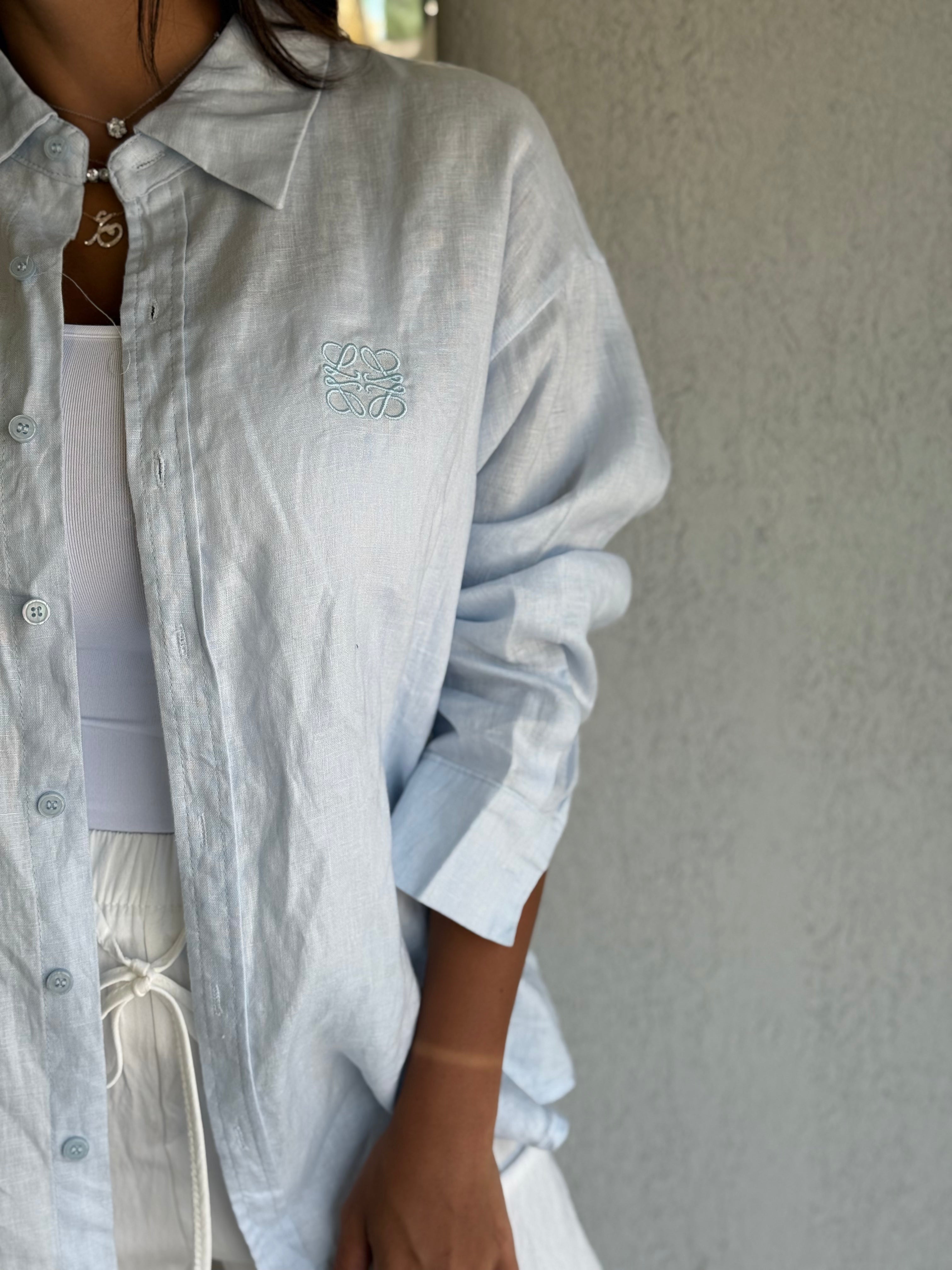 LOEWE linen shirt - BabyBlue