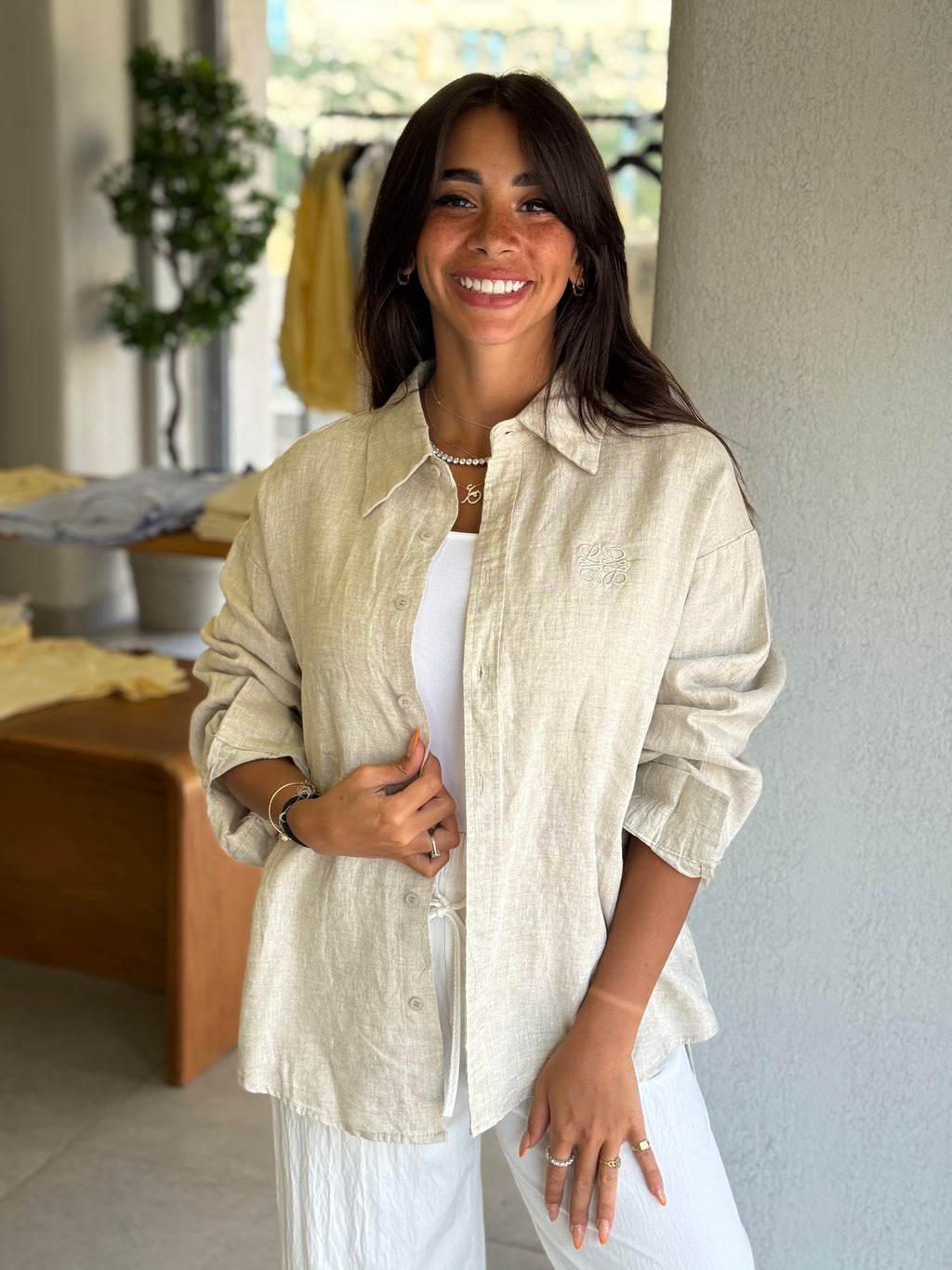 LOEWE linen shirt - Beige