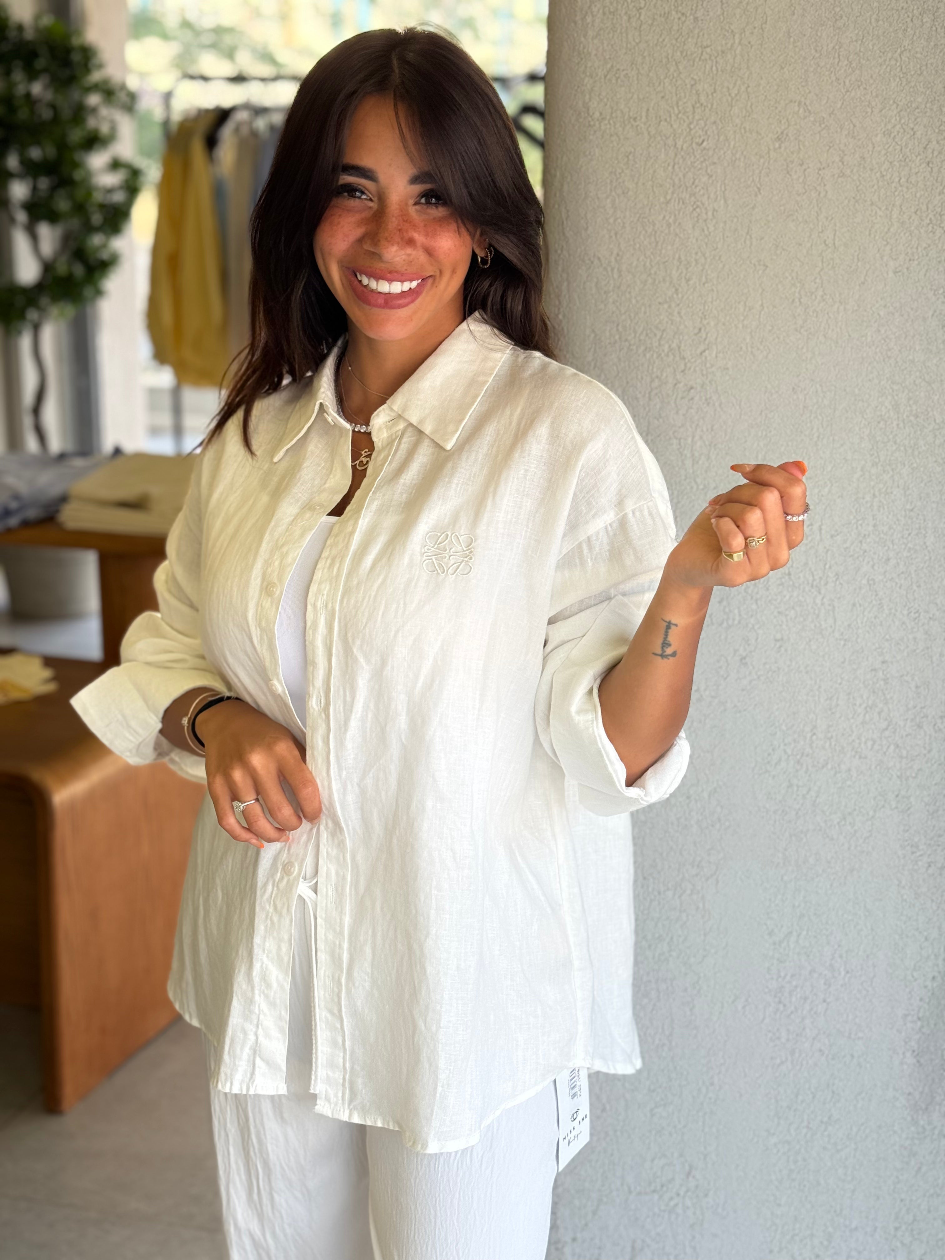 LOEWE linen shirt - White
