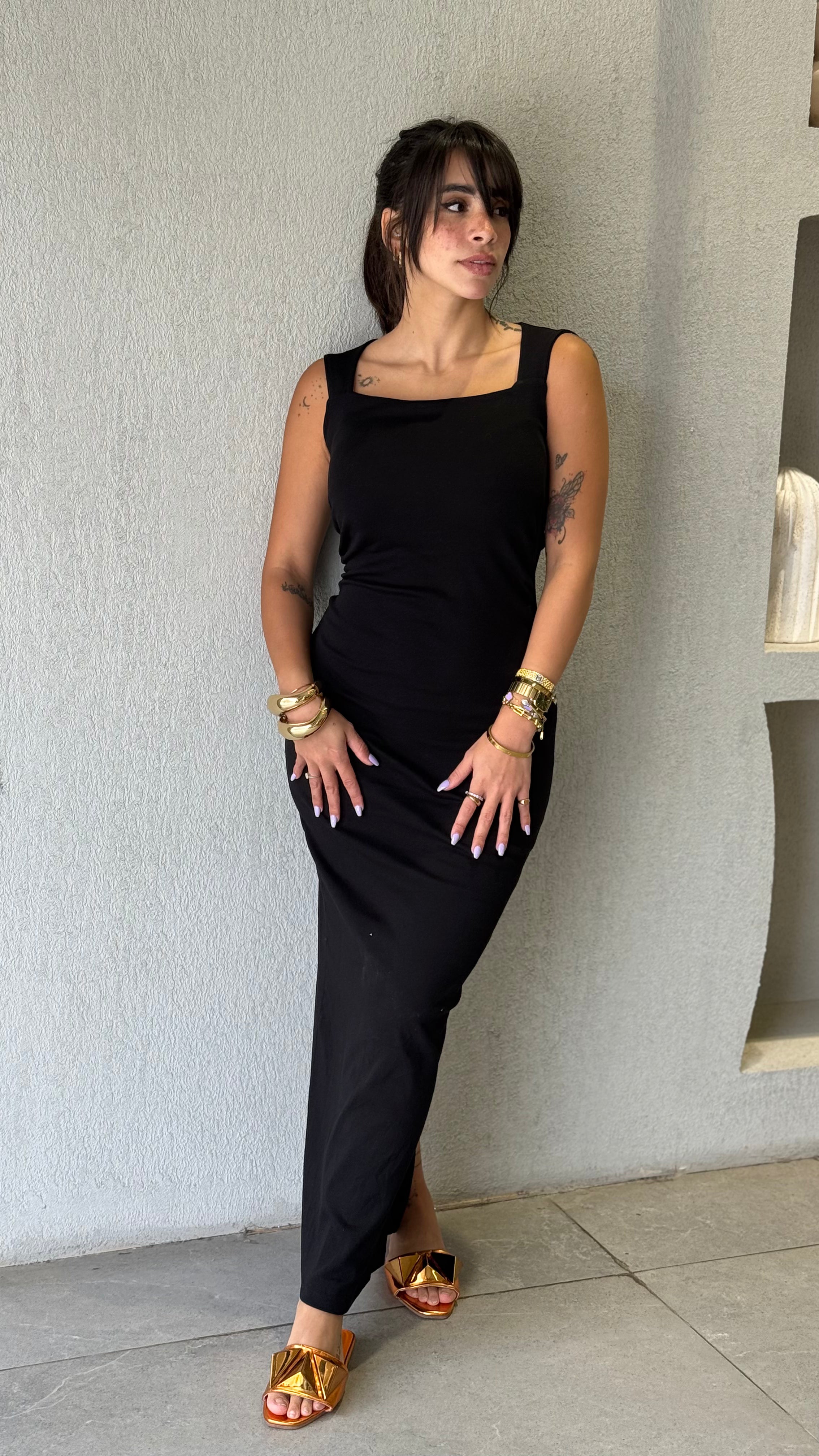Slim Fit Dress - Black