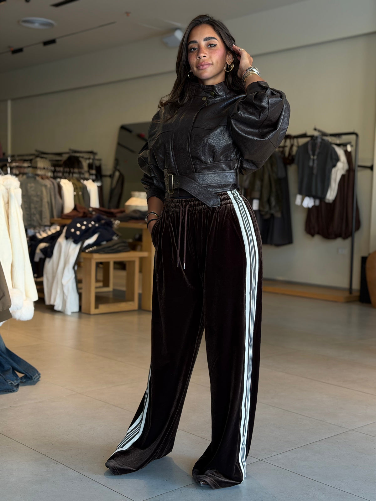 Striped Velvet Trousers