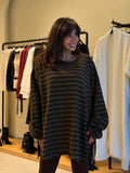 Long Striped Shirt - olive